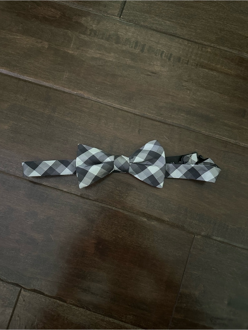 Express Black & Gray Plaid Bow Tie
